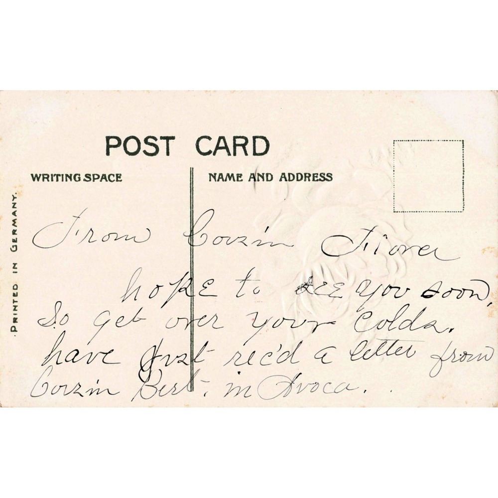 Vintage Embossed Rose Postcard East Homer New York Germany Printed Floral Poem - Picture 2 of 2